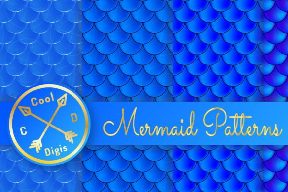 Download Mermaid Scales Blue Seamless Patterns - Seamless pattern Collection