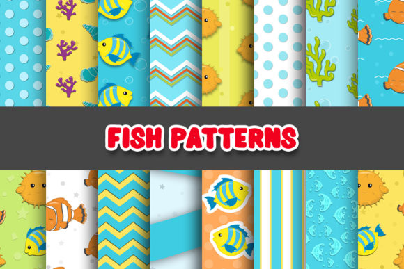 Download Fish Digital Papers Patterns - Fish digital papers Collection