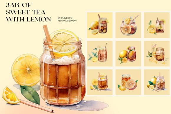Download Jar of Sweet Tea with Lemon Clipart - Lemon clipart Collection
