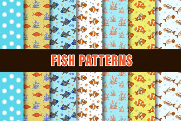 Download Fish Digital Papers Patterns - Fish digital papers Collection