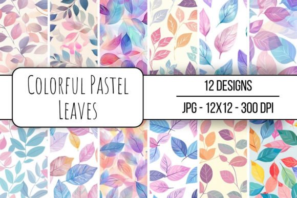 Download Colorful Pastel Leaves Seamless Pattern - Seamless pattern Collection
