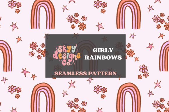 Download Girly Rainbow Stars Seamless Pattern - Seamless pattern Collection