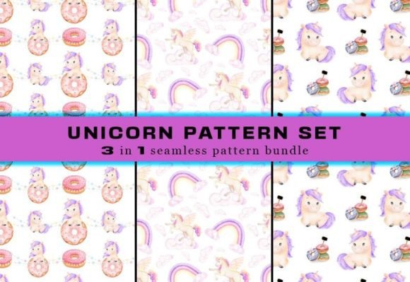 Download Unicorn Seamless Pattern Digital Papers - Seamless pattern Collection