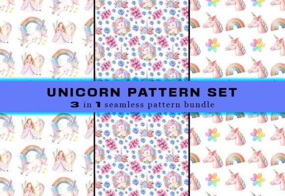 Download Unicorn Seamless Pattern Digital Papers - Seamless pattern Collection