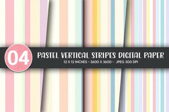 Download Pastel Vertical Stripes Digital Paper - Stripes Collection