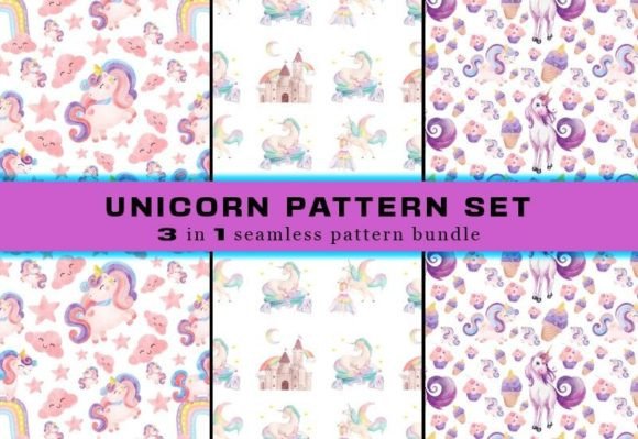 Download Unicorn Seamless Pattern Digital Papers - Seamless pattern Collection