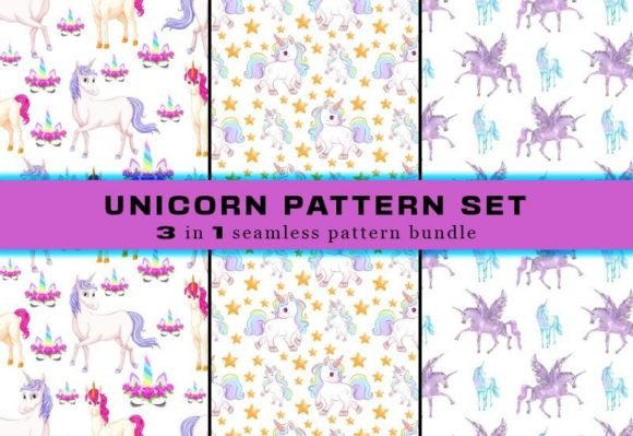 Download Unicorn Seamless Pattern Digital Papers - Seamless pattern Collection