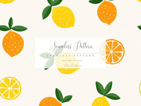 Download Citrus Lemon Orange Seamless Pattern PNG with Background - Seamless pattern Collection