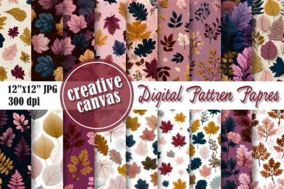 Download Autumn Leaves Seamless Pattern Bundle - Seamless pattern Collection