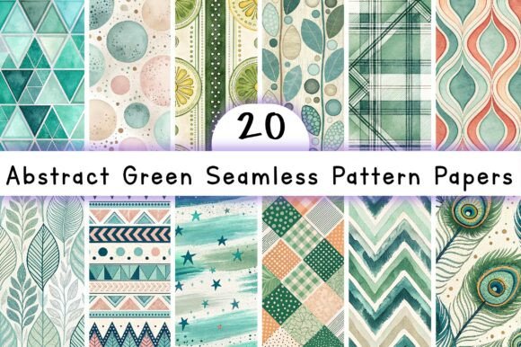 Download Abstract Green Seamless Pattern Papers - Seamless pattern Collection