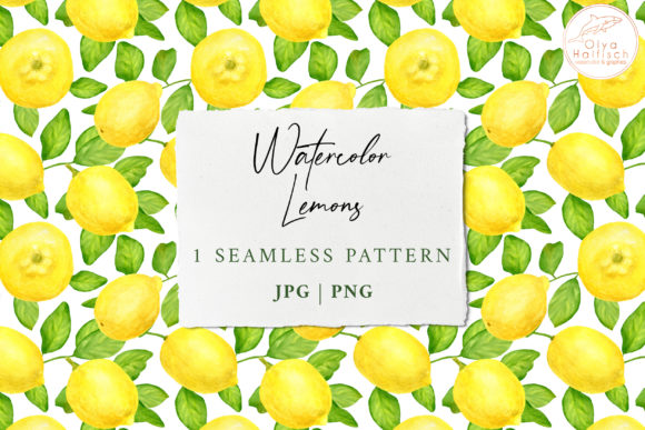 Download Watercolor Citrus Lemon Seamless Pattern - Seamless pattern Collection