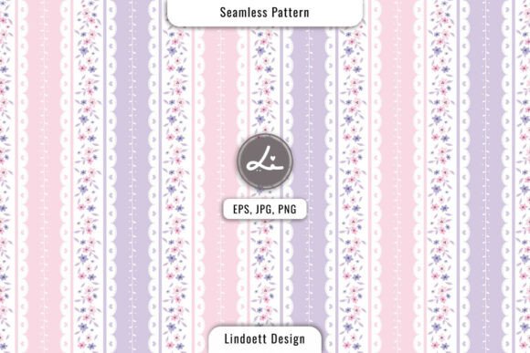 Download Pastel Stripe Floral Seamless Pattern - Seamless pattern Collection