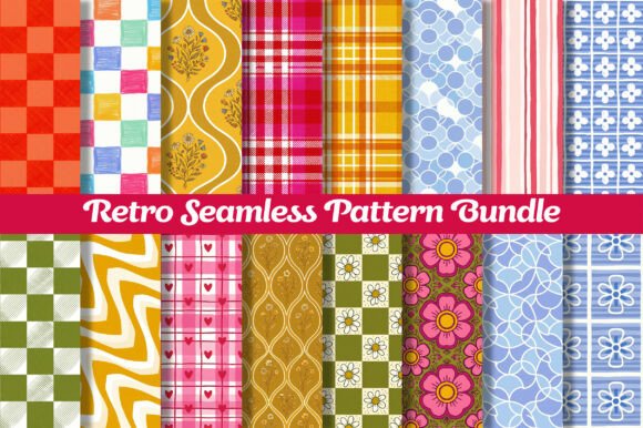 Download Retro Seamless Pattern Bundle - Seamless pattern Collection