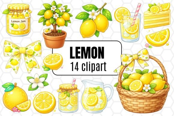 Download Cute Lemon Clipart Bundle - Lemon clipart Collection