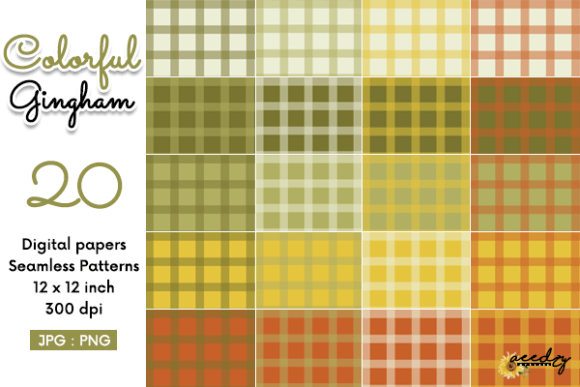 Download Colorful Gingham Seamless Patterns Set - Seamless pattern Collection