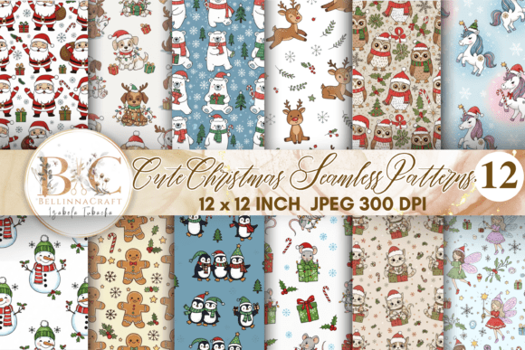 Download Cute Christmas Seamless Pattern - Seamless pattern Collection