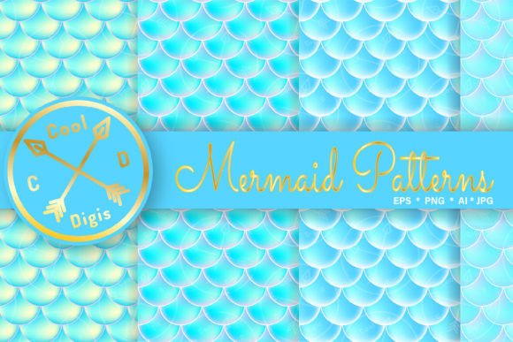Download Mermaid Scales Blue Seamless Patterns - Seamless pattern Collection
