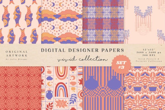 Download Retro Japanese Koi Fish Digital Papers - Fish digital papers Collection