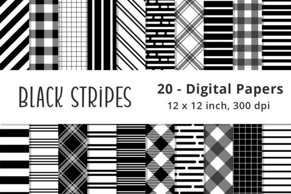 Download Black and White Stripes Pattern Papers - Stripes Collection