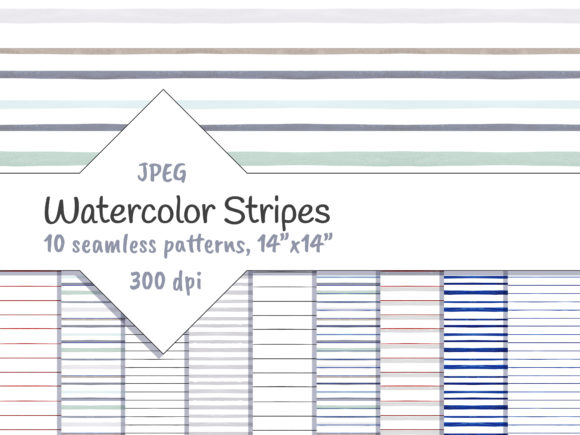 Download Watercolor Horizontal Stripes Digital - Stripes Collection