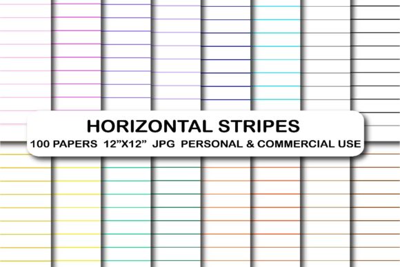 Download 100 Horizontal Stripes Digital Papers - Stripes Collection