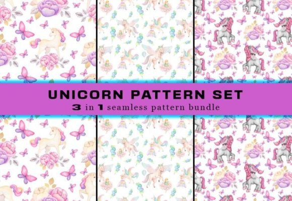 Download Unicorn Seamless Pattern Digital Papers - Seamless pattern Collection