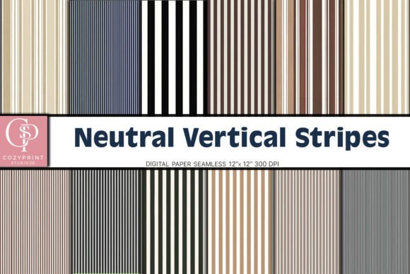 Download Neutral Vertical Stripes Digital Paper - Stripes Collection