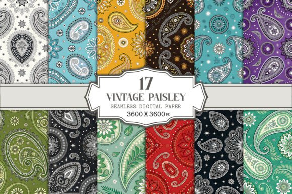 Download Vintage Paisley Seamless Pattern Bundle - Seamless pattern Collection